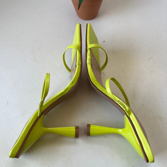 SIMMI Strappy Heeled Sandals Womens Shoes Sz 5 Flourescent Spool Heel Festival - Picture 6 of 11